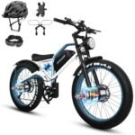 Electric Bike for Adults, 7-Speed-Gear E-Bike, Fat Tire Dual Motor Removable Battery Ebike, 60 Miles Off Road Mountain Electric Bicycle with Dual Hydraulic Disc Brakes…