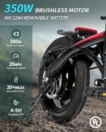 Electric Bike for Adults,Folding Ebike,Electric Bicycle with Removable Battery, 20MPH Commuting Electric Bike, High Brushless Gear Motor - Image 3