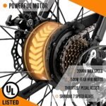 ECOTRIC 26” Fat Tire Electric Bike Powerful Adults Mountain Bicycle 500W Motor 36V/12.5AH Removable Lithium Battery Beach Snow Ebike Shock Absorption - 90% Pre Assembled - Image 3