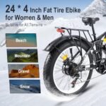 3000W Peak Fat-Tire Electric-Bike for Adults-Women-Men - Seeker24 Dual Motor Electric-Bicycle 52V 25AH Battery, 38MPH, Full Suspension Ebikes with 24 Inch for Off-Road Mountain Snow - US Warehouse - Image 5