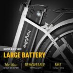 Heybike Cityscape Electric Bike 350W(Peak 500W) Electric City Cruiser Bicycle Up to 40 Miles Removable Battery, 7-Speed and Dual Shock Absorber, 26" Electric Commuter Bike for Adults - Image 3