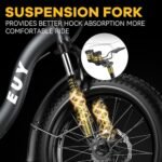 EUYBIKE1000W Folding Electric Bike for Adults,30mph Max Speed, 15AH Removable Battery Ebike, 20" 3 Fat Tire Electric Mountain E Bike with 7-Speed,Adult Electric Bicycles for Commute Beach Snow - Image 5