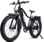 E-Scout, 750W Electric Bike Adults, Up to 60Miles Motor Ebike, 48V 15Ah Battery, 26'' Fat Tire 28MPH Men Women Bicycle for Snow Beach Mountain Off Road Commuter