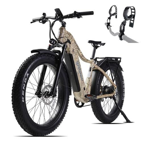 Version 1.0.0 E-Scout PRO, 750W Peak 1000W Electric Bike Adults, 80Miles Motor Ebike, 48V 20Ah Battery, 26'' Fat Tire 28MPH Bicycle for Snow Beach Mountain Off Road Commuter - Image 1