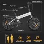 Jasion X-Hunter Electric Bike for Adults,1400W Peak Motor 30MPH Max Speed,624WH Removable Battery Full Suspension System 20" x4.0 Fat Tire Foldable Ebike,7-Speed Bicycles with Saddle Bag - Image 6