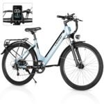 Seeker S Electric Bike for Adults 350W(Peak 540W) 26 inch Electric Bicycle Step Thru Ebike, with 36V/9Ah Battery, 20MPH, 7-Speed Gears and Front Suspension, UL 2849 Certified E-Bikes