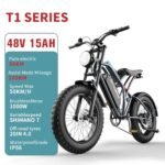 T1 Electric Bike for Adults 48V 15/20AH Lithium Battery 1000W Off Road Snow Urban Commuter Electric Bicycle, 30MPH,Shamano 7-Speed, 20" Fat Tire Electric Dirt Bike for Adults - Image 2