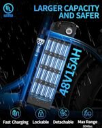 Electric Bike for Adults - 1000/1500W, 30/36 MPH, 48V 15/20Ah Removable Battery, Step-Thru Commuter Electric Bicycle with 20''/26" Fat Tire, 7-Speed Folding Ebike, Range of 50/70 Miles - Image 4