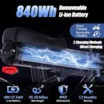 Electric Bike for Adults, 750W Motor (Peak 1000W), 48V 17.5Ah Removable Battery Ebike for Adults, 30Mph Max 55Mile Long Range Electric Bicycle for Commuting, Outdoors, Travel, Shopping - Image 4