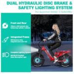 FREESKY Electric Bike for Adults Peak 1200W Motor 48V 20AH Battery with Samsung Cell Step Thru City Ebike up to 32MPH& 90Miles Hydralic Brakes Fat Tires Full Suspension Ebike Upgrade NFC System - Image 5