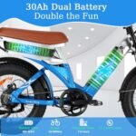 2000W Dual Motor Ebike,48V 30Ah Removable Dual Battery E Bike for Adult,35MPH Electric Bike 20"*4 Fat Tire 7-Speed Hydraulic Disc Brake 120 Mile Range Electric Bicycle Dual Lockbale Suspension - Image 3