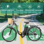 NAKTO Electric Bike for Adults Peak 500W Electric Bicycle with Basket Up to 24MPH 48 Miles City Commuter Ebike UL Certified High Brushless Motor, Speed Gear, Front Fork Suspension - Image 6