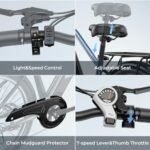 Jasion Roamer Electric Bike for Adults 1200W Peak Motor 528WH Removable Battery,up to 60miles 28MPH City Cruiser Ebike,26'' Commuter E Bike, 7-Speed Gears and Front Suspension Bicycles - Image 6