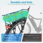 HILAND Electric Bike for Adults, Women's and Men's 700C 250W EBike with Throttle, 36V 7.8Ah Removable Battery, 20 MPH Commuter Cruiser Electric Bicycle, 7-Speed, Step Through - Image 3