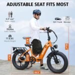 Electric Bike for Adults, 20" X4 Fat Tire Ebikes with Peak 1000W Brushless Motor, 648Wh Removable Battery, Step-Thru E Bicycle Bike up to 28MPH, 7-Speed, Knight - Image 6