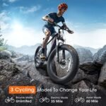 UDON BEEMONE Electric Bike for Adults, 1000w Brushless Motor Ebike, 26" x 4.0 Fat Tire, Electric Bikes with 48V/20Ah Removable Battery, 30-80Miles, 28MPH Peak 7 Speed - Image 2