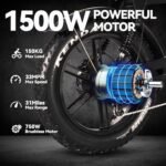 Electric Bike for Adults V20 V20PRO V20T, 1000/1500W 28/32MPH 48V 15/18AH E-Bike,20" x4.0 Fat Tire Electric Dirt Bike, Hydraulic/Disc Brake Full Suspension Electric Motorcycle - Image 2