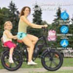 YVY Electric Bike for Adults with Rear Seat and Front Basket, 1000W 48V 15Ah - LCD Color Screen - F/R Disc Brake - Front Fork Shock Absorption - 20"x4.0"Fat Tire All Terrain Commuting E-Bike - 2 Seats - Image 6