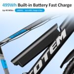 Totem Electric Bike for Adults - 1000W Peak Motor, 27.5" Electric Mountain Bike with 48V 499Wh Removable Lithium Battery, 21-Speed, Mechanical Locking Suspension Fork - Image 4