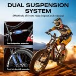 Electric Bike for Adults,1500W/750W,52V 21/19Ah 32-37MPH, 30-60Miles Range 26”Fat Tire Electric Bike Beach Snow Mountain Bike, Dual Hydraulic Disc Brakes Electric Bike Full Suspension - Image 4