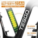 TESGO Electric Bike for Adults-20Ah Samsung Removable Battery 1000W Ebike 95NM Fat Tire Ebike 4.8“ Carbon Fiber Electric Mountain Bike with Oil Forks,the Shiman 9-Speed, Hydraulic Brakes for Men Women - Image 3