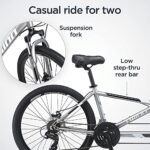 Schwinn Twinn Classic Tandem Adult Beach Cruiser Bike, Double Seater, Low Step Medium Or Large Frames, 7 or 21-Speed, 650c Urban Tires, Alloy Caliper Brakes - Image 2