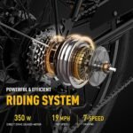 Heybike Cityscape Electric Bike 350W(Peak 500W) Electric City Cruiser Bicycle Up to 40 Miles Removable Battery, 7-Speed and Dual Shock Absorber, 26" Electric Commuter Bike for Adults - Image 2