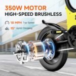 SISIGAD Folding Electric Bike, 350W Motor, 36V 7.8AH Battery, 16 Miles Range, Front & Rear Disc Brakes, 18 MPH Max Speed, Lightweight eBike with Display for Adults - Image 2