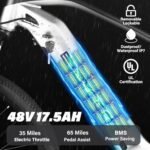 E·Bycco 29'' 1000W Motor Electric Bike for Adults 32MPH with 48V 17.5AH Battery Up to 65 Miles 7Speed Mountain Ebike, Pedal Assist Throttle Class 3 Electric Bicycle for Commuter E Bike - Image 3