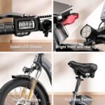 Electric Bike for Adults with 1000W Peak Motor,30mph Max Speed,80 Miles Max Range,48V15A/20A Removable Battery Ebike, 20" Foldable All Terrain Electric Bicycle with 7-Speed and Front Suspension - Image 5
