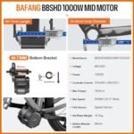 BAFANG 1000W Mid Drive Kit : BBS03 HD 52V 48V Motor with Battery (Optional), 8Fun M615 Motor with Display & Chainring for BB 68mm, G320 DIY Electric Bike Conversion Kit for Mountain Road Ebike - Image 3