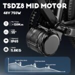 for Tongsheng TSDZ8 Mid Motor : 2024 New 48V 750W Mid Drive Kit - Optional Display, 44T Chainring, Torque Sensor Mid Mount Electric Bike Conversion Kit for 68-73mm Bottom Bracket - Image 2