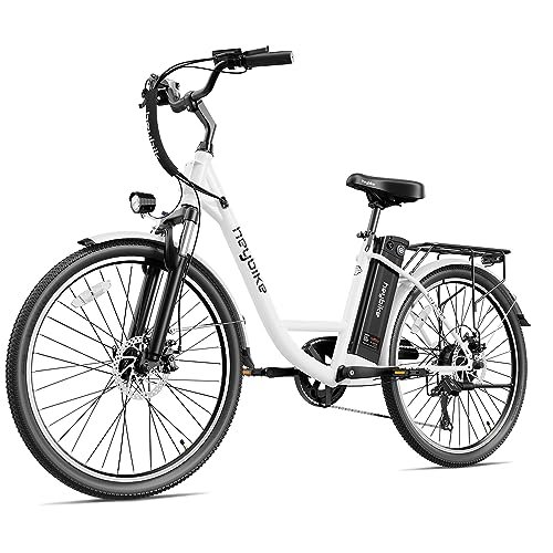 Version 1.0.0 Heybike Cityscape Electric Bike 350W(Peak 500W) Electric City Cruiser Bicycle Up to 40 Miles Removable Battery, 7-Speed and Dual Shock Absorber, 26" Electric Commuter Bike for Adults - Image 1