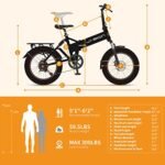 Jasion EB7 2.0 Electric Bike for Adults, 1200W Peak Motor 28MPH Max Speed Folding Ebike, 48V 10AH Removable Battery, 20" Fat Tire with Dual Suapension, 7-Speed Electric Bicycles, UL Certifiled - Image 6