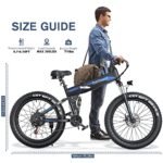 Wooken Electric Bike, 26''x4.0 Electric Bicycle 500W 21.6MPH Fat Tire,Folding Electric Bike for Adults with 48V/10Ah Battery, Mountain Bike with Lockable Suspension Fork, Shimano 21 Speed Gears EBike - Image 5