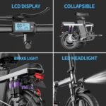 Electric Bike for Adults, Foldable Electric Bike, 500W Motor, Up to 25 MPH and 20-30 Miles Long Range, 48V 15Ah Removable Battery, Ebike with 14" Pneumatic Tire, Electric Mini Bike - Image 5