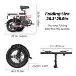 Toofly Foldable Electric Bike for Adult, 20MPH Speed & 20Miles Long Ranges, 500W Motor & 48V 15Ah Removable Battery, 14" Tires Folding E Bike Adults Electric Bicycle for Commuter Travel - Image 6
