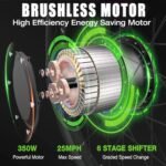 NAKTO Electric Bike for Adults Peak 500W Electric Bicycle with Basket Up to 24MPH 48 Miles City Commuter Ebike UL Certified High Brushless Motor, Speed Gear, Front Fork Suspension - Image 3