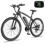 ANCHEER Electric Bike for Adults, Peak 750W Ebike, 3 Hours Fast Charge, 60 Miles Electric Bicycle with 48V/499Wh Battery, 27.5 ''Hummmer Electric Mountain Bike with LCD Display, 21/24 Speed