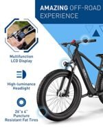 Hiboy P6 Electric Bike for Adults, 28MPH 62.1Miles Range 1000W Peak Motor 48V 13Ah Removable Battery Ebike, 26” x 4.0" Fat Tire Electric Bicycle, Shimano 7 Speed, Hydraulic Suspension, UL Certified - Image 5