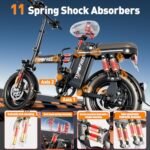 Z1 Electric Bike for Adults, Tomofree City Commuter Electric Bike 50 Miles, E Bikes for Adults Electric 1000w Motor, 3-Speed Electric Bicycles Enjoy Off-Road Riding with Rearview Mirror, LCD Display - Image 6