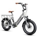 Totem Electric Bike - 1000W Peak Motor Adult Electric Bicycles, 20"×3.0" Fat Tire Cargo Ebike with 48V 15Ah Removable Lithium Battery, 7 Speed Gears, Mechanical Locking Suspension Fork