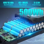 ANCHEER Electric Bike for Adults, 48V 500Wh EBike, UP to 60 Miles, Removable Battery, Fast-Charge, 26" Commuter Electric Bicycles, 7-Speed, LCD Digital Display, Suspension Fork, Cruise Control, UL2849 - Image 2