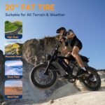 V60/V60 Pro Electric Bike, 48V 15.6/18.2Ah Removable Battery 20” Fat Tire Electric Bike, 1000/1500W Motor 30/33MPH Top Speed Electric Motorcycle, 7 Speed Dual Disc/Hydraulic Brake E Bikes - Image 6