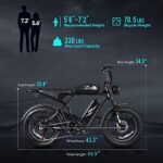 SAMEBIKE Electric Bike for Adults 37Mph 4000W Peak Electric Dirt Bike Motor Ebike 18Ah/36Ah 20" 4.0 Fat Tire Adult Electric Bicycles Full Suspension E-Bike - Image 4