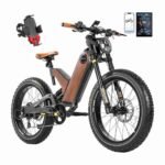 Eahora P5 II [2024 Upgraded] Electric Bike Peak 1700W Electric Mountain Bike 48V 20Ah Removable Battery 24 * 4.0 Fat Tire Electric Bike 32MPH Color Display Full Suspension Ebike