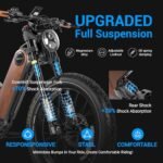 Eahora P5 II [2024 Upgraded] Electric Bike Peak 1700W Electric Mountain Bike 48V 20Ah Removable Battery 24 * 4.0 Fat Tire Electric Bike 32MPH Color Display Full Suspension Ebike - Image 6