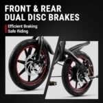 DYU Electric Bike for Adults Teens, D3F 14 in Folding Electric Bicycle,Commuter City E-Bike with 250W Motor and 36V 10AH Lithium-Ion Battery,40-45 Miles Travel Range - Image 6