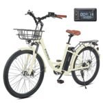 Viribus Electric Bike for Women, 500W (Peak 750W) 48V 13AH City Ebikes for Adults with Basket, Rack, Suspension, Aluminum Frame, Cruiser Commuter E Bike for Women, Step Through Electric Bike