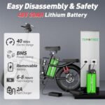 T1 Electric Bike for Adults, 1200W Power Motor 40 Miles 30MPH Top Speed Folding Ebike, 48V 20AH Removable Battery, 16" Tire City Commuter Electric Bicycles, Step-Thru Design - Image 2